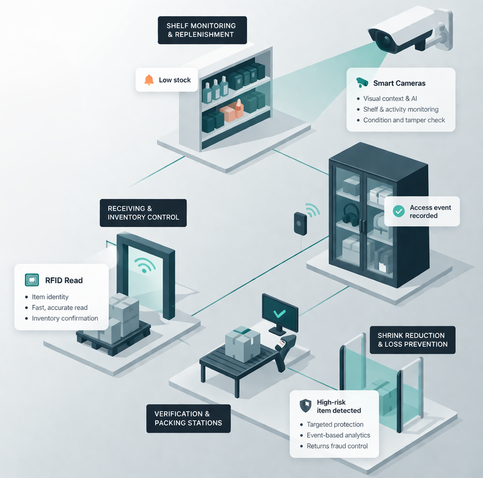 Retail, storage and operational control ecosystem